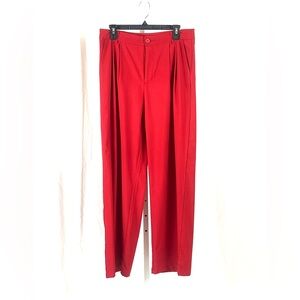 SHEIN Red straight leg dress slacks, pleated L 883